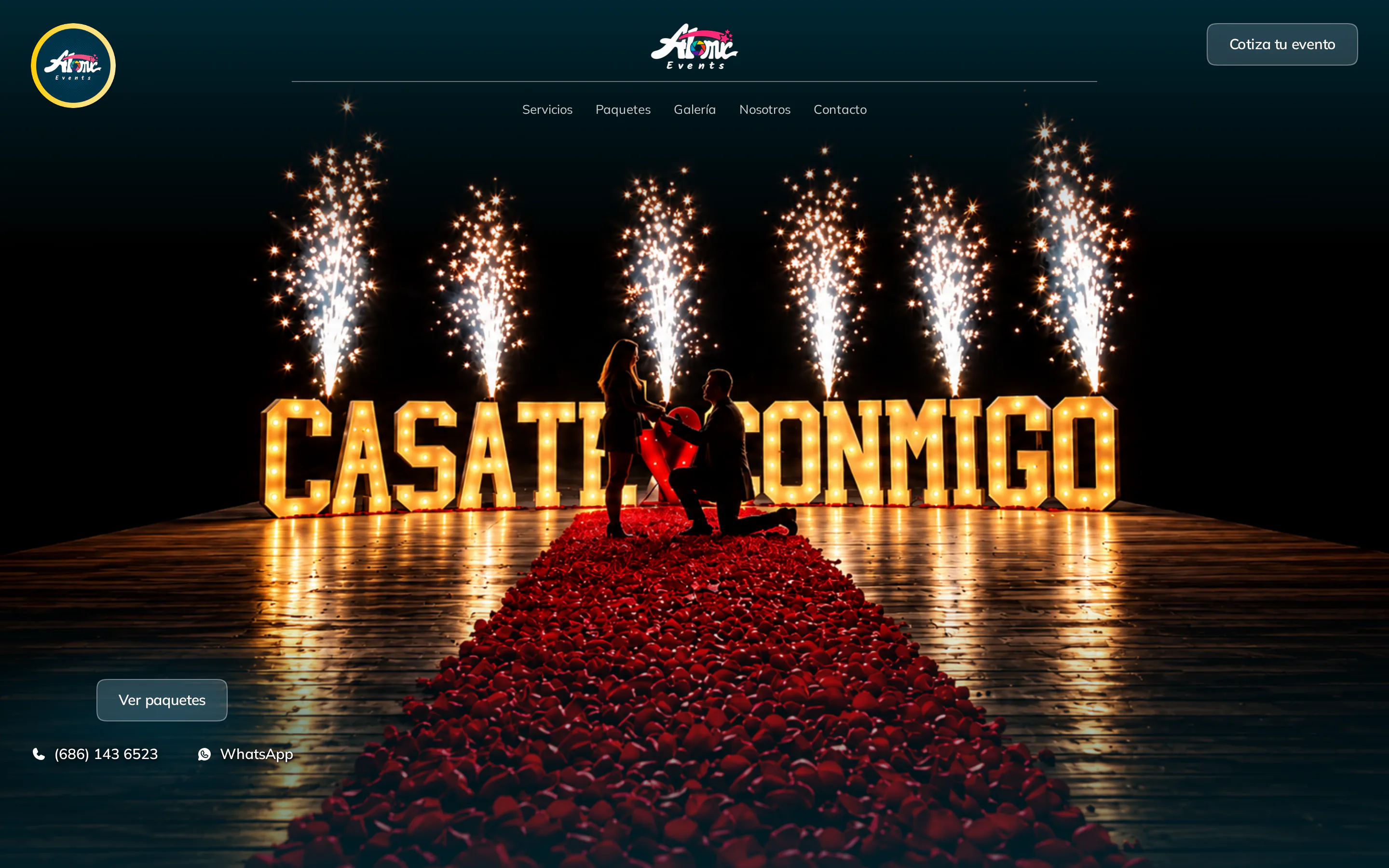 Atomic Events: página de inicio del sitio